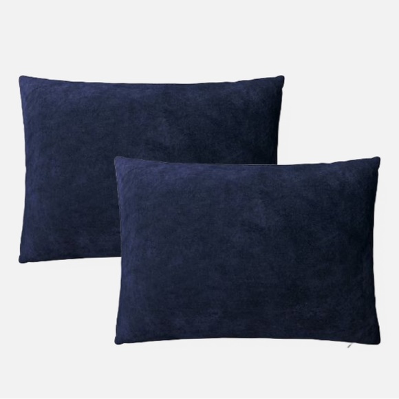 Threshold™ Washed Cotton Velvet Throw Pillow(Set of 2)Oversized Lumbar, Blue - Picture 1 of 6